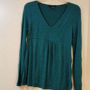 Banana Republic Teal Long Sleeve V-Neck Top